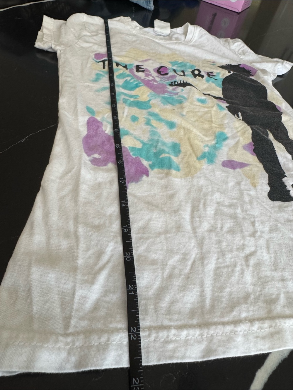 The Cure Graphic Band T-Shirt - White with Purple & Teal - Picture 4 of 6